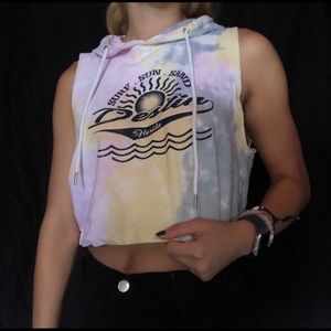 Destin Florida | Tie-Dye Cropped Sleeveless Hoodie